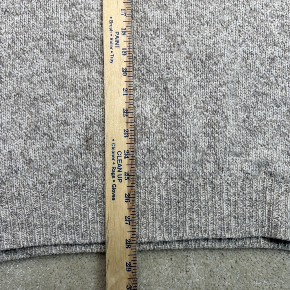 Vintage 90s Lands End Sweater Mens XL Long Gray White Knit Wool Nylon Pullover - Picture 7 of 7
